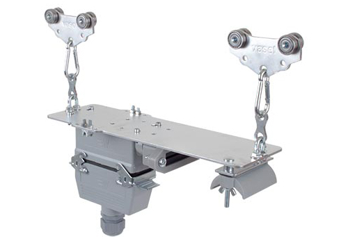 Pendant Station Trolley with plastic saddle for Flatform Cables